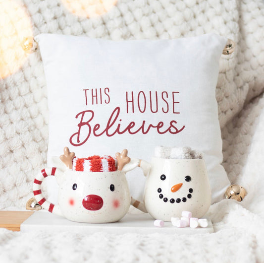 35cm This House Believes Cushion With Bells