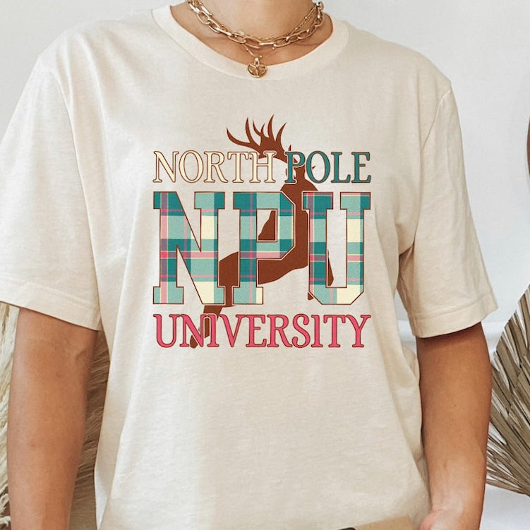 North Pole University Adult T-Shirt