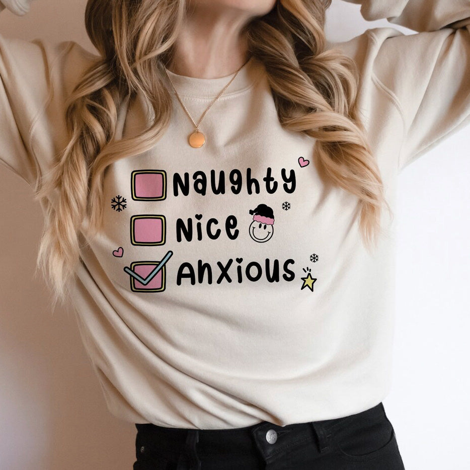Naughty Nice Anxious Adult Sweater