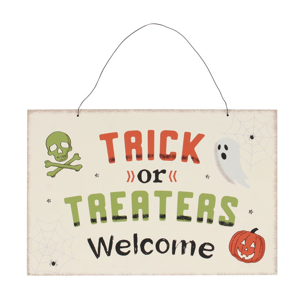 Trick Or Treaters Welcome Hanging Sign