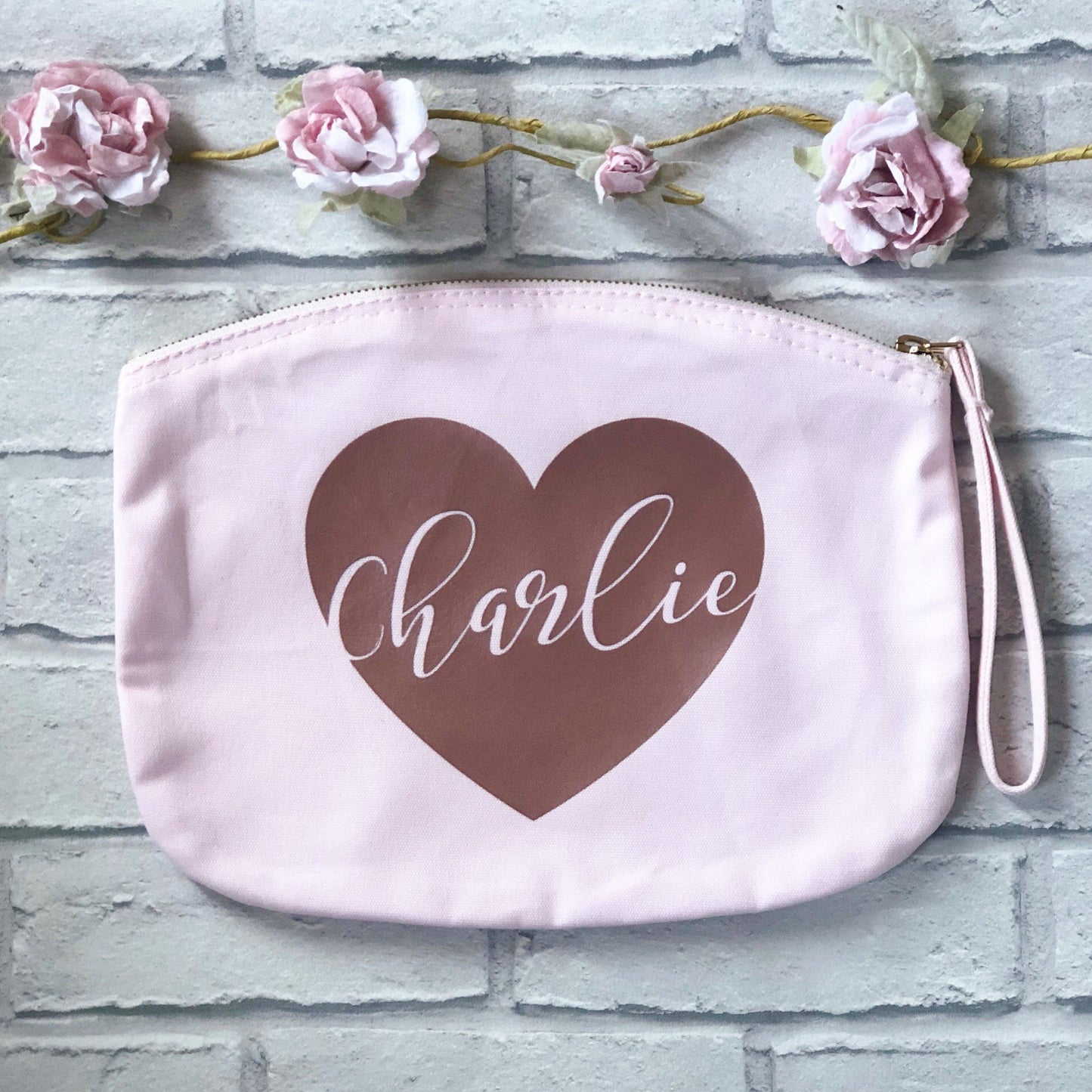 Pastel Pink Personalised Cosmetic Bag